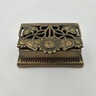 Vintage Art Nouveau Brass Desk Trinket Jewelry Stamp Holder Deco Box Desk Decor