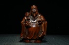 Chinese Fengshui Boxwood Carving Exquisite Figure Statue Home Decor Wooden Art