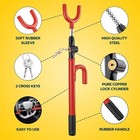 Seal Skin Steering Wheel Lock Twin Hooks Anti Theft Universal Car Truck Van Suv