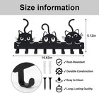 Cat Key Holder For Wall 3-cat Key Hanger With 8 Hooks Black Stainless Steel