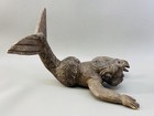 Rare Hand-carved Wooden Merman triton 19th Century Antique Nautical Folk Art