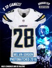 Melvin Gordon Game Worn Used Signed San Diego Chargers Nfl  Jersey Wisconsin       