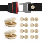 10 Sets Seat Belt Button Stop  Plastic Seat Belt Stop Clips Prevent Beige