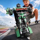 Transforming Rc Robot Car Toy - 1 14 Scale Remote Control Vehicle  Green  2-in-1