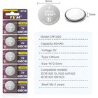 5 Pack Cr1620 3v Lithium Batteries Dl1620 Cr1620 Battery For Car Key Fob Battery