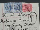 1904 Nsw Australia Cover Ties 3 Stamps Stannifer To Hobart Numeral 1050 Rated Rr