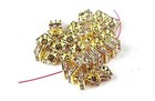 20 Golden Rhinestone Square Rondelle Beads 5mm   A Grade