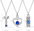 3 Pack Urn Necklace For Ashes Heart Cross Cylinder Memorial Cremation Jewelry Us