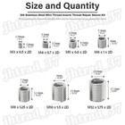 200pcs Helicoil Type Thread Insert Stainless Steel M3-m12 Thread Repair Inserts 