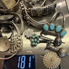 Native American Sterling Scrap Craft Lot 181g Turquoise Cuffs Settings Repair