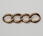 Vtg Chain Link Brooch 3 5in Polished Gold Tone Classic Minimalist Estate Pin