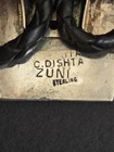 Vintage C Dishta Sterling Silver Zuni Bolo Tie  Turquoise Mop  27 Grams