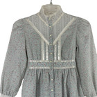 Gunne Sax By Jessica Girls Prairie Dress Blue Pink Ruffle Tie Back Juniors
