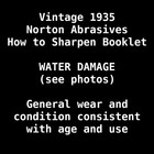 Norton Abrasives How To Sharpen Booklet 1935 Revised Edition Original Tools