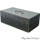Antique Primitive Paint Decorated New England Document Box 19th Century