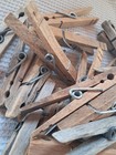 44 Wooden Clothes Pins Spring Loaded Alligator Clothes Pins