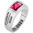 Full Customize University High School Class Ring For Men   Women Gift 925 Silver