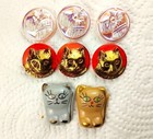 Vintage Round Czech Glass Art Deco Cat And Dog Button Lot