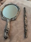 Silver   plated Art Nouveau Vanity Mirror   Handle     Saart Bros  C 1900   1915