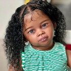 30  Dark Skin Reborn Baby Doll Girl Curly Hair Cloth Body Finished Toddler Doll