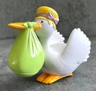 Decopac Delivery Stork Baby Shower Cake Topper Figure For New Birth Boy Or Girl