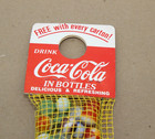Vintage Coca-cola In Bottles Marbles Yellow Mesh Bag  Never Opened