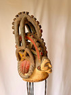 Vintage Igbo Helmet Mask Hand Carved Crested Polychrome African Art