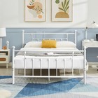 Metal Bed Frame Twin full queen Size Platform Bed With High Headboard Footboard
