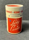 Full Unstruck Vintage Round Matchbox Lucky Casino Las Vegas Vegas Wax Matches