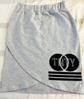 Girls Gray Wrap Skirt 6-10y  fits 8-10  Elastic Waist School Skirt W13 5 L17 5