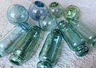 Set Of 10 Authentic Japanese Glass Fishing Floats     Cylindrical   Spherical Mix