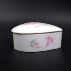 Vintage Heat Shaped With Flowers Keepsake Porcelain Trinket Box Home Decor