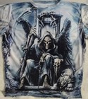 Grim Reaper Death Angel Wings Throne Hellhound Skull Horror Scary T-shirt