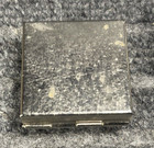 Vintage Silver Tone 1 5  Square Pill Trinket Box W  Round Pink Opal Like Stone