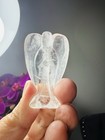 Clear Quartz Angel Crystal Positive Healing Energy Worry Palm Stone Chakra Reiki