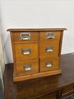 Vintage Wooden 6 Drawer Card Catalog Cabinet File Apothecary Library Chest Stora