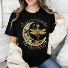 Hello Darkness My Old Friend Moon And Dragonfly Print T Shirt 