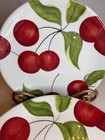 Set Of 8 Harry   David Cherries Luncheon Plates Hand-painted Ceramic 9    Vintage