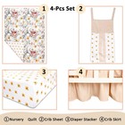 4-piece Crib Bedding Set For Girls  Boho Baby Girl Bedding Set With Crib Skir   