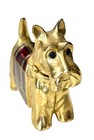 Estee Lauder Knowing Scottie Dog Solid Perfume Compact Enamel Gold Tone