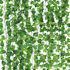 12 Pcs Artificial Ivy Leaf Plants Fake Hanging Garland Plants Vine Home Decor Us