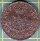 1854 Province Of Canada Half Penny Token Pc-5c1