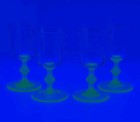 Vintage Hc Fry Glass Clear And Depression Green Cordial Wine Glasses Set Of 4