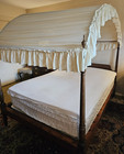Kittinger Cw-58 Colonial Williamsburg Mahogany Four Poster  Canopy Double Bed
