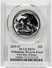 2025-w Palladium Eagle 1 Oz Rev Fdi David Hall Pcgs Pr70