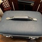 American Tourister  Vintage Train Case Luggage Makeup Blue