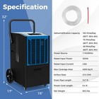 163 Pints Commercial Dehumidifierheavy Duty Dehumidifier W  Pump   Drain Hose