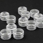 50pcs Storage Cups Clear Plastic Jewelry Bead Makeup Box Small Round Container