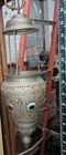 Vintage Moroccan Moorish Hanging Candle Lantern Jeweled Filigree Brass