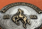 Vintage 1966 Humboldt Jr Rodeo Sterling Silver Saddle Bronc Trophy Belt Buckle